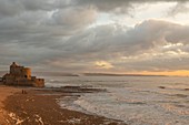 France, Pas de Calais, Opal Coast, Ambleteuse, Twilight and sunset, view on Fort Vauban