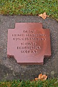 France, Calvados, La Cambe, German military cemetery of the second world war, Ein Deutscher Soldat (a german soldier)