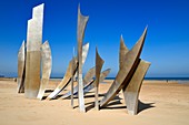 France, Calvados, Saint Laurent sur Mer, Omaha Beach, The Braves memorial work of the sculptor Anilore Banon Anilore Banon