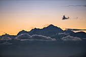 France, Ain, Mont Blanc at dusk