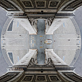 France, Paris (75), unusual view of the tomb of the Unknown Soldier under the Arc de Triomphe