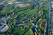 Frankreich, Doubs, Brognard, Technoland, Naturgebiet des unteren Allan-Tals, Canal du Rhône au Rhin und Haute Saone