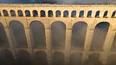 Frankreich, Bouches du Rhone, Aix-en-Provence, Ventabren, Marseille-Kanal, Roquefavour-Aquädukt (19. Jahrhundert), als historisches Denkmal aufgeführt (Luftaufnahme)