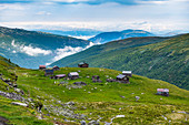 Mountain village in the Aurland plateau, Aurland, Norway, Scandinavia, Europe