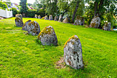 Wikingerschiffe Grab aus dem 10. Jahrhundert, Kystriksveien Coastal Road, Norwegen, Skandinavien, Europa