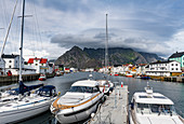 Harbour of Henningsvaer, Lofoten, Nordland, Norway, Scandinavia, Europe