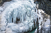Frozen Partnach Gorge, Garmisch-Partenkirchen, Upper Bavaria, Bavaria, Germany