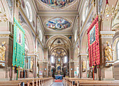 Interior of the parish church St. Martin in Innervillgraten, Villgratental, East Tyrol, Tyrol, Austria