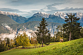 View from Haimingerberg into the Inn Valley, Tyrol, Austria