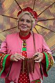Woman in traditional costume, Uglich, Yaroslavl District, Russia, Europe