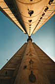 Low angle view of Genex Tower in Belgrade city