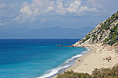 Pefkoulia Strand an der Westküste der Insel Lefkada, Ionische Inseln, Griechenland