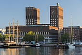 Rathaus, Hafen, Oslo, Norwegen