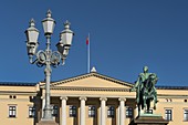 Royal residence, King Karl Johan statue, Oslo, Norway