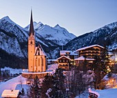 wintry snowy Heiligenblut, Grossglockner, Carinthia, Austria