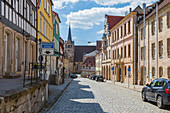 District Court Street in Kronach, Bavaria, Germany