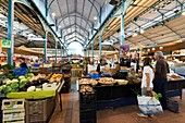 France, Cote d'Or, Dijon, area listed as World Heritage by UNESCO, Covered market (Halles de Dijon) built by the Eiffel company in