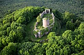 France, Bas Rhin, Neubois, Frankenbourg castle (aerial view)