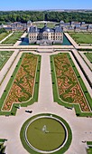 France, Seine et Marne, Maincy, the castle and the gardens of Vaux le Vicomte (aerial view)