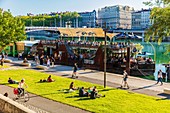 France, Rhone, Lyon, historical site listed as World Heritage by UNESCO, dock Général Sarrail, Rhone River banks