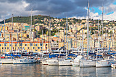 Historic district and Porto Antico (Old Port) view, Genoa, Liguria, Italy, Europe