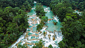 Luftaufnahme von Aguas Azules, Chiapas, Mexiko, Nordamerika