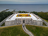Luftaufnahme der Festung San Miguel, Campeche, Mexiko, Nordamerika