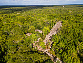 Luftaufnahme der archäologischen Maya-Stätte von Coba, Quintana Roo, Mexiko, Nordamerika
