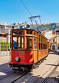 Alte Straßenbahn in Soller, Mallorca (Mallorca), Balearen, Spanien, Mittelmeer, Europa