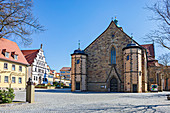Martin-Luther-Platz und Kirche St. Johannis in Schweinfurt, Bayern, Deutschland