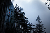 Canada, British Columbia, Squamish, Man rock climbing