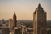 USA,Georgia,Atlanta,Downtown skyscrapers at sunset