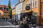 Former working-class district Möllenberg, Cafe, Trondheim, Norway