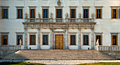 The splendid baroque facade of Villa Manin from the 1600s, in Passariano di Codroipo in the province of Udine. Friuli Region. The "Treaty of Campoformido" with Napoleon Bonaparte was signed in the villa.