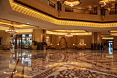 Spacious lobby of the Emirates Palace Hotel, Abu Dhabi, Abu Dhabi, United Arab Emirates, Middle East