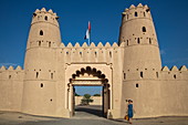Entrance gate to Al Jahili Fort, Al Ain, Abu Dhabi, United Arab Emirates, Middle East