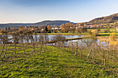 Gewässer in Landschaft bei Pretzfeld am Nachmittag, Oberfranken, Bayern, Deutschland