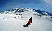 Glacier skiing, Flims-Laax ski area, Grisons, Switzerland
