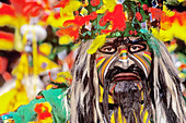 Portrait of a man in costume, Oruro Carnival, Oruro, Bolivia, South America