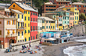 View of the fishing village of Bogliasco, Bogliasco, Liguria, Italy