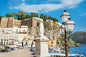 Marina Corta harbour, Lipari Town, Lipari Island, Aeolian Islands, Sicily, Italy
