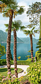 Palmengarten der Villa Balbianello in Lenno am Lago di Como, Lombardei, Italien