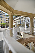 Brunnengebäude in Kurstadt Bad Ems, UNESCO Weltkulturerbe „Bedeutende Kurstädte Europas“, Rheinland-Pfalz, Deutschland