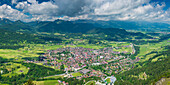 Panorama vom Schattenberg, 1692m, auf Oberstdorf, Allgäu, Bayern, Deutschland, Europa