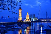 at the port of the island of Lindau on Lake Constance, Bavaria, Germany