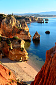 Rocky landscape near Lagos, Algarve, southern Portugal
