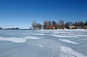 Houses on Saint Lawrence River, Quebec, Canada