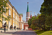 Arsenal und Nikolaus-Torturm im Kreml in Moskau, Moskva, Moskau-Wolga-Kanal, Russland, Europa