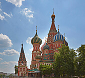 Basilius-Kathedrale am Roten Platz in Moskau, Vasilij-Blashennyj-Kathedrale, Krasnaja ploscad, Moskva, Moskau-Wolga-Kanal, Russland, Europa