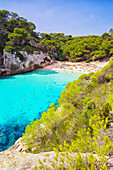 Cala Macarelleta, elevated view, Minorca, Balearic Islands, Spain